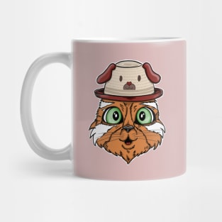 Cat with dog hat Mug